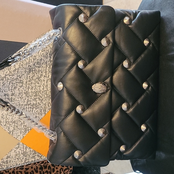 KURT GEIGER Kensington XXL Black Leather Crossbody Bag - Picture 2 of 16